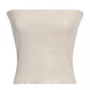 SPRWN LEATHER tube top beige cream size small retail $495